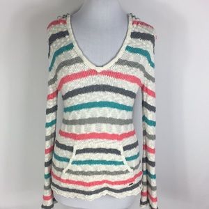 ROXY Striped Hoodie w/ Pockets- Size Large
